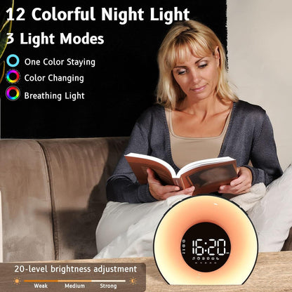 Night Light Dual Alarms Clock